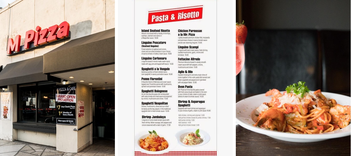 M Pizza Menu